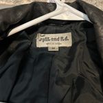 Source Unknown Black Leather Trench Coat Blazer Style Women's Size M Vintage Photo 7