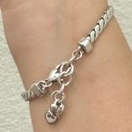 Brighton Retired  Triple Heart Silverplated With Gold Heart ID 8” Bracelet 29g. Photo 5