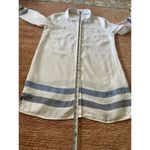 Boden Linen Tunic Shirt Dress White Blue Stripe Long Sleeve Button Front Women 4 Size undefined Photo 4
