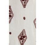 Free People Embroidered Diamond Top Mini Dress Cream Burgundy size S Photo 9