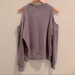 Revamped  Athleisure Cold Shoulder Gray Velour Sweatshirt Top Medium M Photo 5