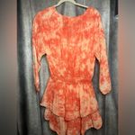 Aerie AE Rock n Ruffle Dress Orange Tie Dye Boho Beachy Long Sleeve Photo 3