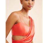 Amur Blynn Satin Cut Out Jumpsuit Spicy Coral Womens Size 2 Red Photo 1