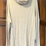 White Birch  Women Beige Ribbed Turtleneck Cowl Neck Sweater Size XL Pullover Top Photo 0