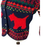 VINTAGE TALLY HO Scottish Terrier Christmas Cardigan Red Size M Photo 2