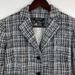 Etcetera Plaid Tweed Fringe Blazer Women’s Size 4 Classic Professional Jacket Photo 2