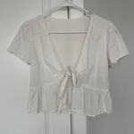 Tie Front White Shirt Photo 1