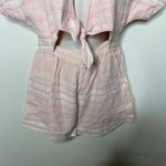 Mara Hoffman Revolve X  Swim Cotton Tie Front Romper in Pink Stripe sz S Photo 5