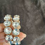 Elegant Exaggerated Chunky Gold Crystal Hoop Earrings Photo 1