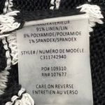 Alice + Olivia Ottoman Linen Blend Striped Sweater Black/White Round Neck Size XS Photo 5