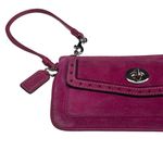 Coach Vintage 90’s: ❃ Suede Turnlock Wristlet Bag ❃ Magenta + Silver Hardware ❃ Photo 3