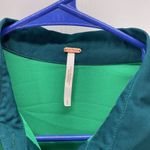Free People  Two Tone Green Tunic Shirt longline oversized hidden button down Photo 1