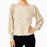 Lilly Pulitzer Kippa Pom Pom Sweater Beige/Tan, Sz L Photo 1
