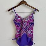 prAna 3/$20 Moorea Tankini Top in Dusted Peri Jasmine Photo 4