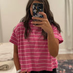 Marine layer  Sadie Stripe Boxy Crop Slub Tshirt Photo 0
