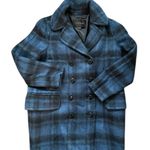 Coach  blue & black plaid winter peacoat Photo 0