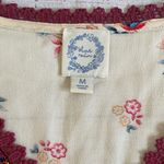 Blue Rain Peasant Boho Crochet Floral Faux Wrap Blouse Top Photo 3