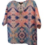 America & Beyond Tie Dye Short Dolman Sleeve Pullover Blouse M NWT Size M Photo 0