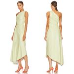 A.L.C. Delfina Dress one shoulder pleated cutout Canary yellow faux leather Photo 7