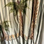 Just Cruising Maxi Dress Vintage 90s L/XL Rayon Gray Palm Tree Sun Embroidered Size L Photo 4
