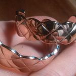 Diamond Cut Ion Plated Rose Gold Stainless Steel Half Hoop Earrings Photo 7