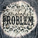 Gildan Somebody's Problem Cheetah Print Bleach Dyed Graphic Tee Photo 1