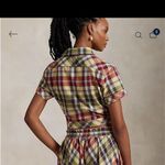 Ralph Lauren Polo  Cropped Plaid Cotton Tie Front Top Photo 3