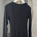 Quince Tencel Ribbed Knit Long Sleeve Midi Dress Black Size Small $99 Photo 5