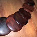 Wooden Statement Bib Necklace Vintage Brown Photo 2