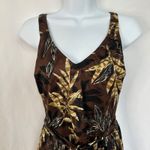 Maxine of Hollywood Vintage Romper Swimwear Tropical Leaf Print Lined Women 14 Photo 1