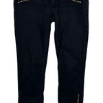 Juicy Couture Size 28 Skinny Jeans Black Denim Pants Zip Ankle Multi Zip Detail Photo 0