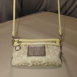Coach Signature Logo Poppy Beige Yellow Crossbody Wristlet Purse Convertible Photo 4