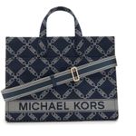 Michael Kors Gigi Large Grab Monogram Denim Tote Bag, Navy, New w/Tag (SOLD OUT) Photo 3