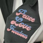 LuLaRoe Black Peace Love Freedom Soft Leggings OS Photo 3