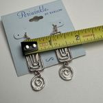 Periwinkle By Barlow Two Tone Metal Pierced Dangle Drop Earrings Silver Photo 5