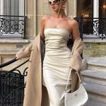 ZARA dress faux leather midi sleeveless bodycon party coctail Photo 0