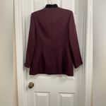 Le Suit Dark Red Black Vintage Boxy Blazer Sz 10 Houndstooth Checkered Photo 8