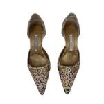 Manolo Blahnik  Floral Print D’Orsay Heels Crystal Buckle Pumps EU 37.5 Photo 3