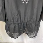 Chico's Chico’s Black Rhinestone Embellished Sheer Tunic Top 2 M Photo 2