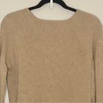 Calvin Klein Women's  Ribbed Gold Grommet Long Sleeve Sweater Tan  Size Medium Photo 8
