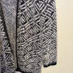 Relativity  XL Black White Fuzzy Open Front Cardigan Textured Sweater Jacket Photo 7