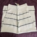 Crochet Striped Wide Leg Pants White Size M Photo 1