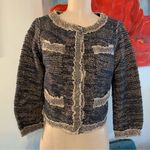 Anthropologie  Isani Massey Jacket Tweed Womens Small Blue Long Sleeve Read Photo 0