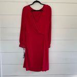 Adrianna Papell women’s 18W Red Hot Ruby Rhinestone Long Sleeve Dress New Photo 2