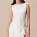 RIHOAS The White Boat Neck Bowknot Satin Mini Dress S Photo 2