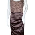 Suzi Chin For Maggy Boutique Dress Womens 6 Purple Satin Ruched Formal Cocktails Photo 0