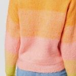Free People Autumn Sky Combo Gradient Sweater Orange Pink Yellow Colorblock Photo 1