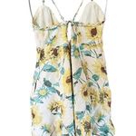 Free People Altura Floral Sunflower Print Babydoll Mini Linen Blend Dress, Size L 12-14 Photo 5