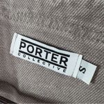Porter Collective Denim Knit Bomber Sweater Jacket Taupe Cream Small Gray Photo 8