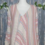 Crystal Kobe Size L Boho Waterfall Open Front Sweater Cardigan Pastels Lace Back Tan Size L Photo 2